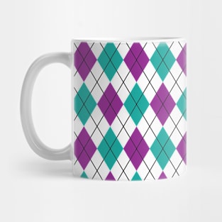 Purple and Teal Argyle Mug